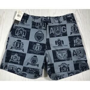 Adidas Golf Club Shorts Men L Blue Graphic Print Crest Logo Lightweight Preppy